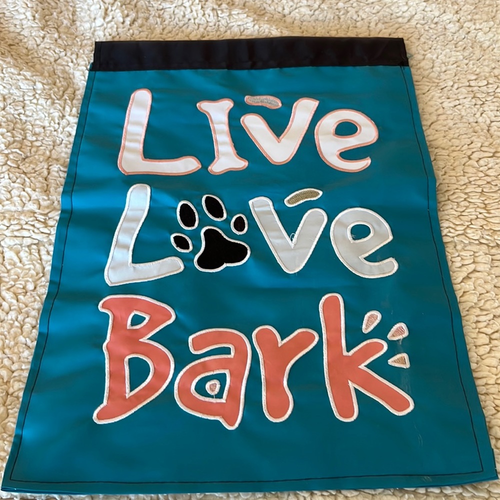 LIVE LOVE BARK Dog Rescue Garden Flag